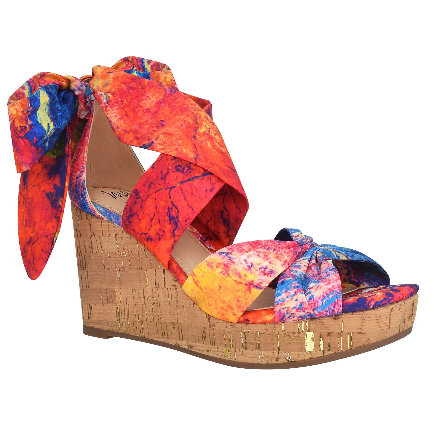 Orabelle Ankle Wrap Platform Wedge Sandal with Memory Foam