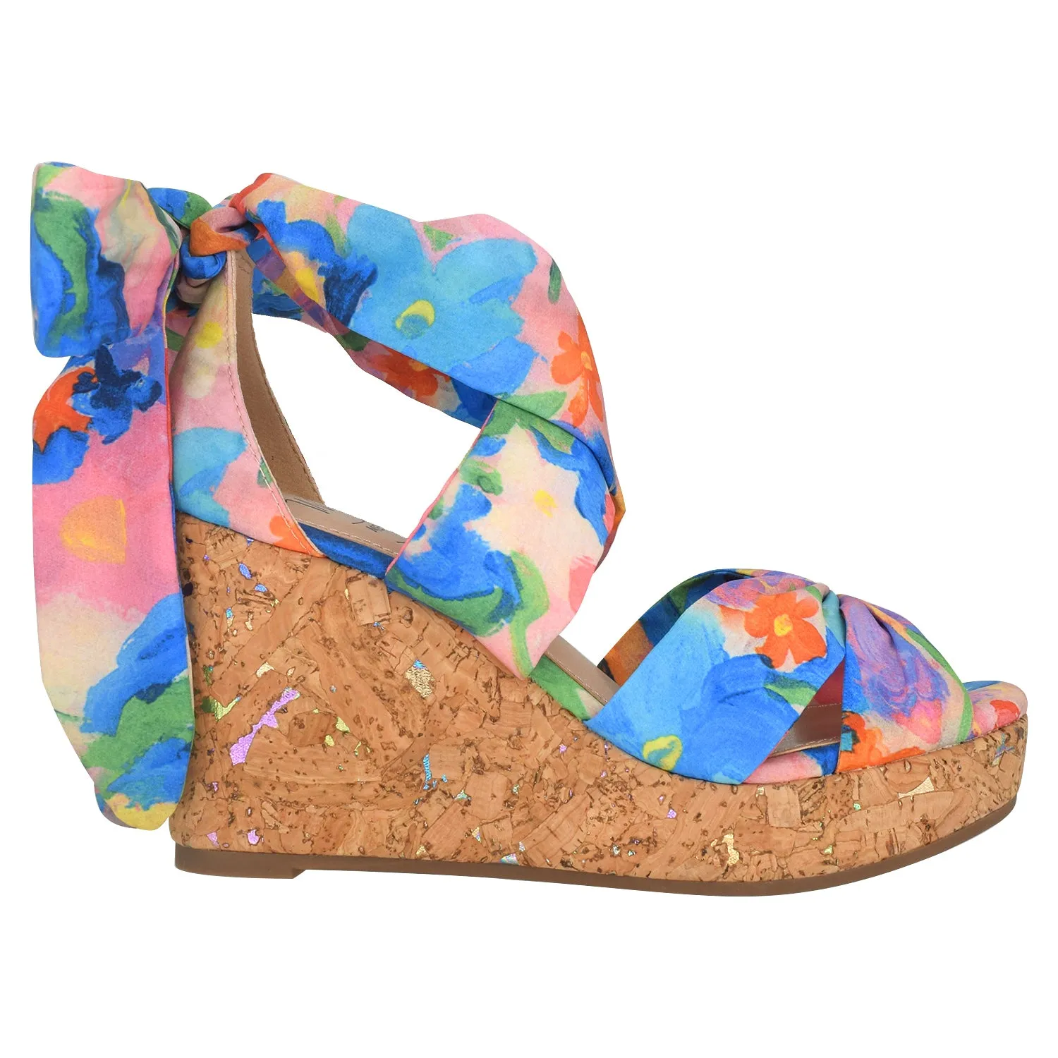 Orabelle Ankle Wrap Platform Wedge Sandal with Memory Foam