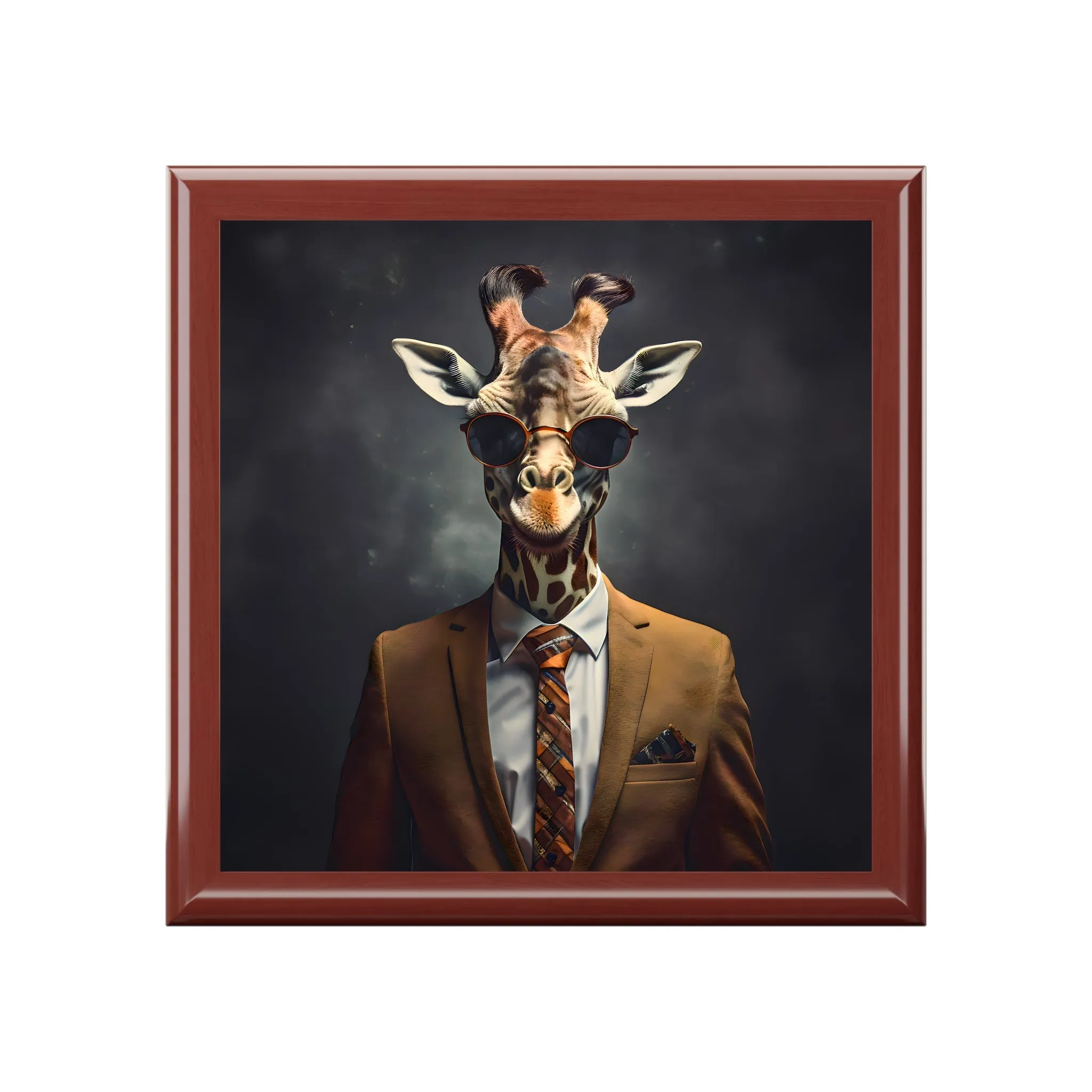 Professional Giraffe Portrait Art Jewelry Keepsake Box