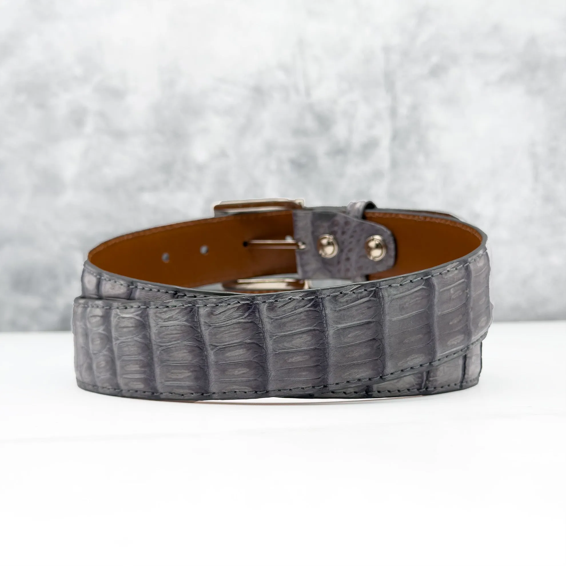 Ready To Ship Caiman Belt: Grey  (1.5" Width)