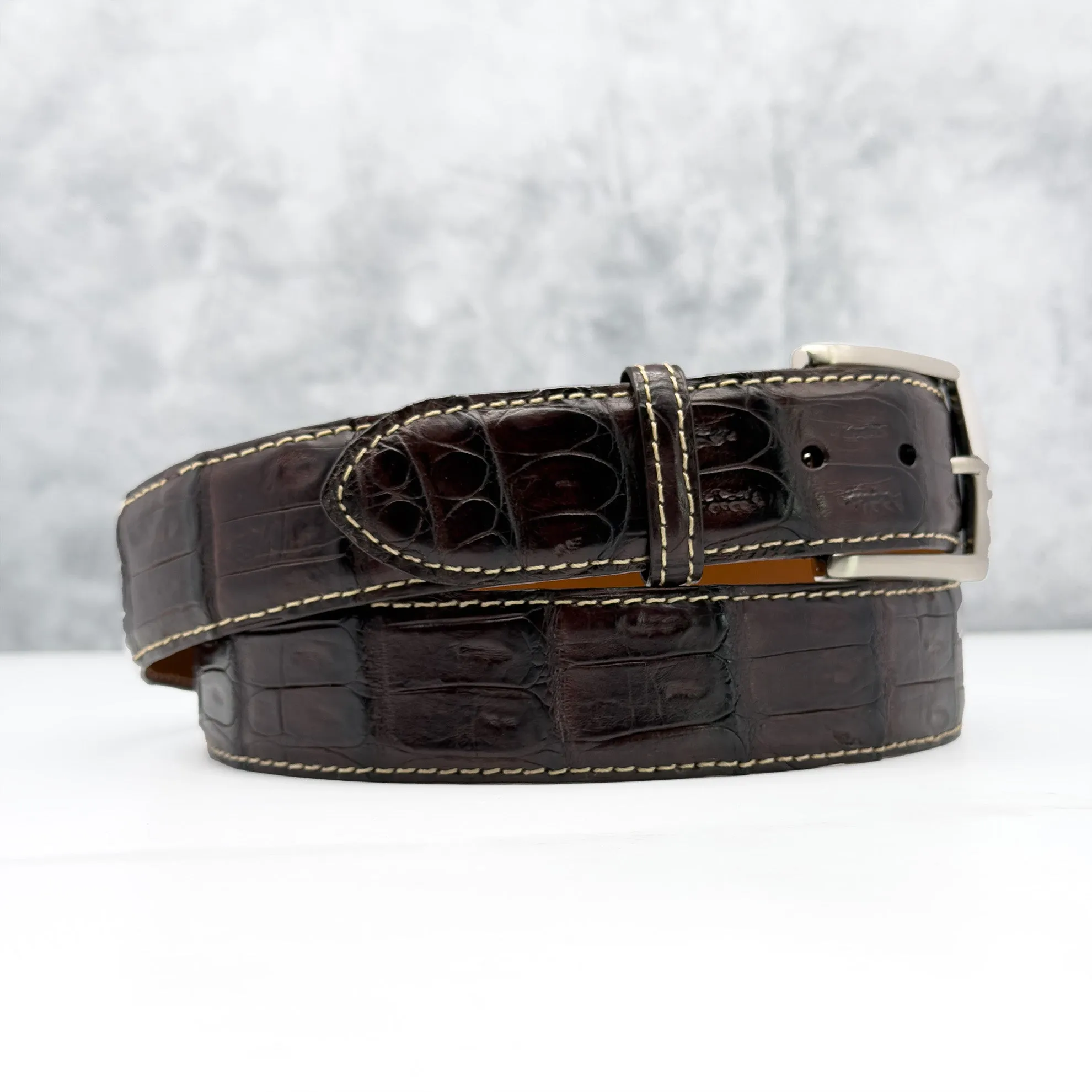 Ready To Ship Caiman Belt: Hickory Brown (1.5" Width)