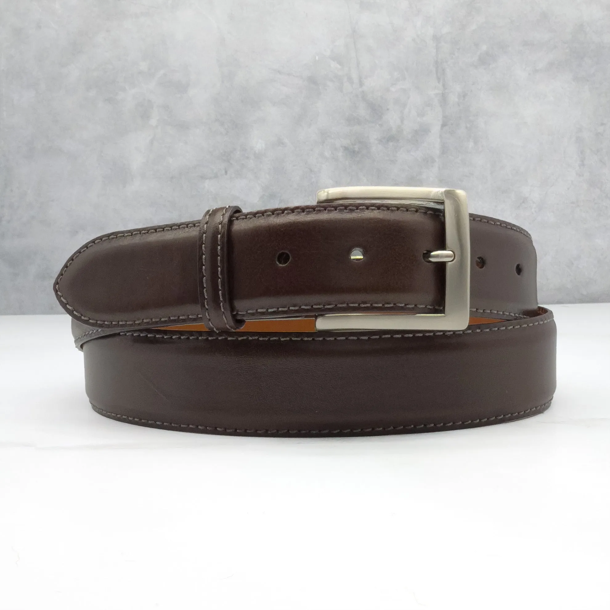 Ready To Ship Italian Calf Belt: Brown (1.5 Width)