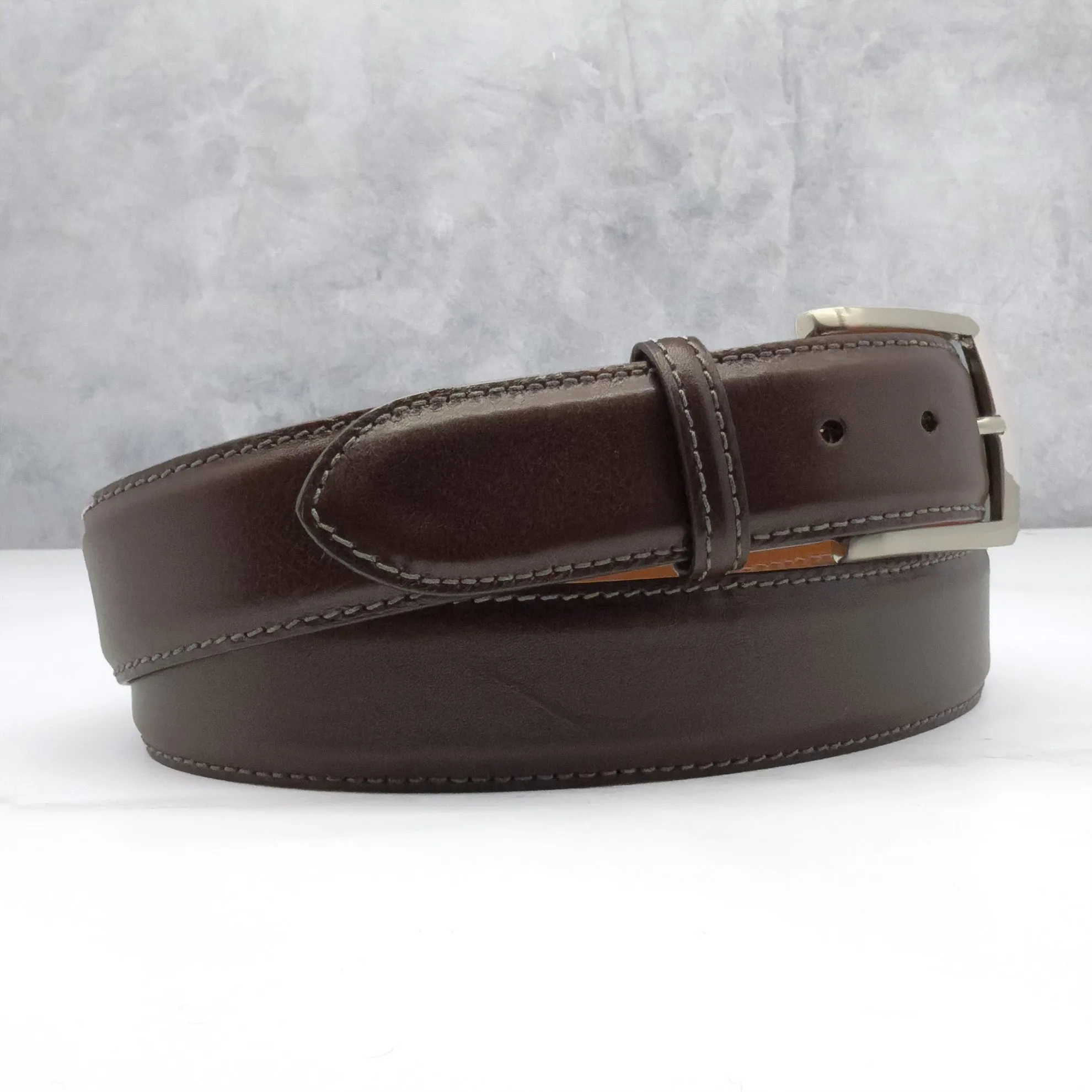 Ready To Ship Italian Calf Belt: Brown (1.5 Width)