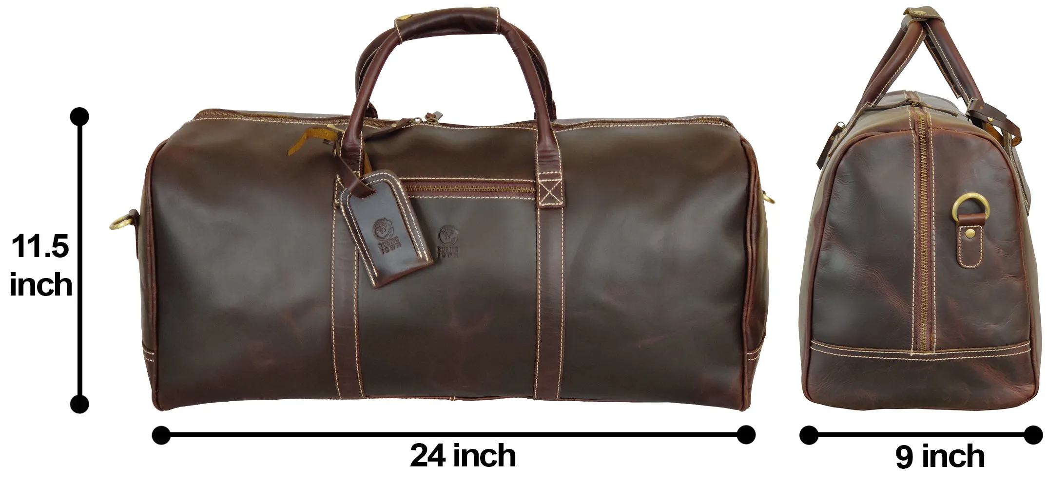 Roadstar Overnight Weekender Carry On Duffel Bag (24 Inches, Walnut Brown)