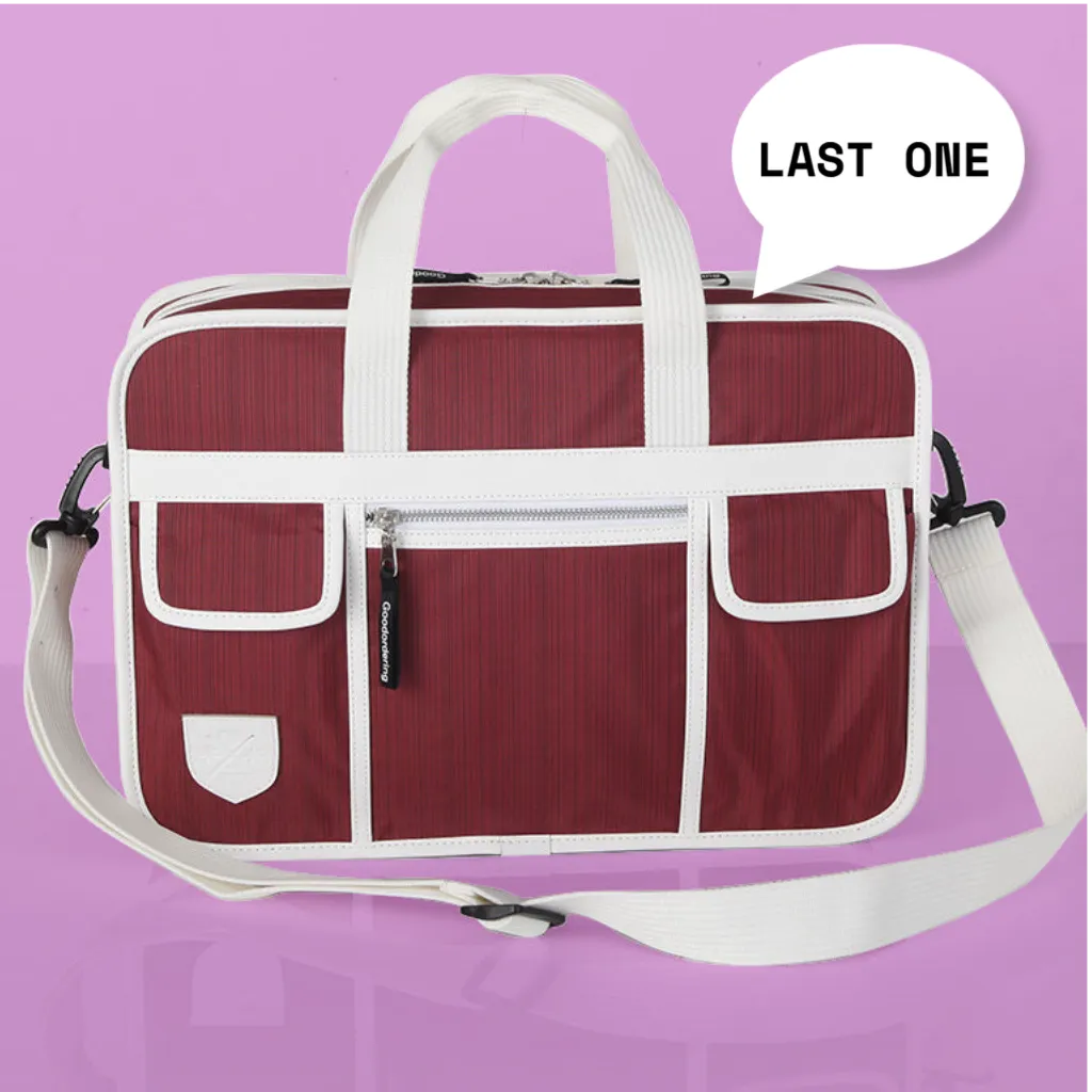 Shoulder bag retro briefcase Maroon