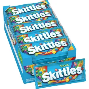 Skittles Tropical Fruity Candy - 2.17 Oz, 36 Ct