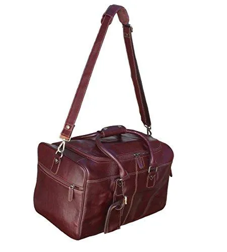 STARHIDE Genuine Leather Duffle Holdall Overnight Travel Weekend Gym Sports Luggage Flight Carry On Cabin Bag 545 Brown