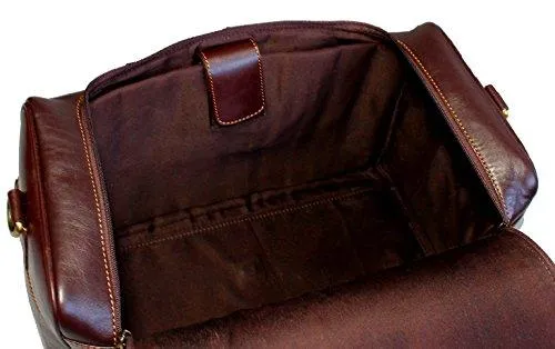 STARHIDE Genuine Leather Duffle Holdall Overnight Travel Weekend Gym Sports Luggage Flight Carry On Cabin Bag 545 Brown