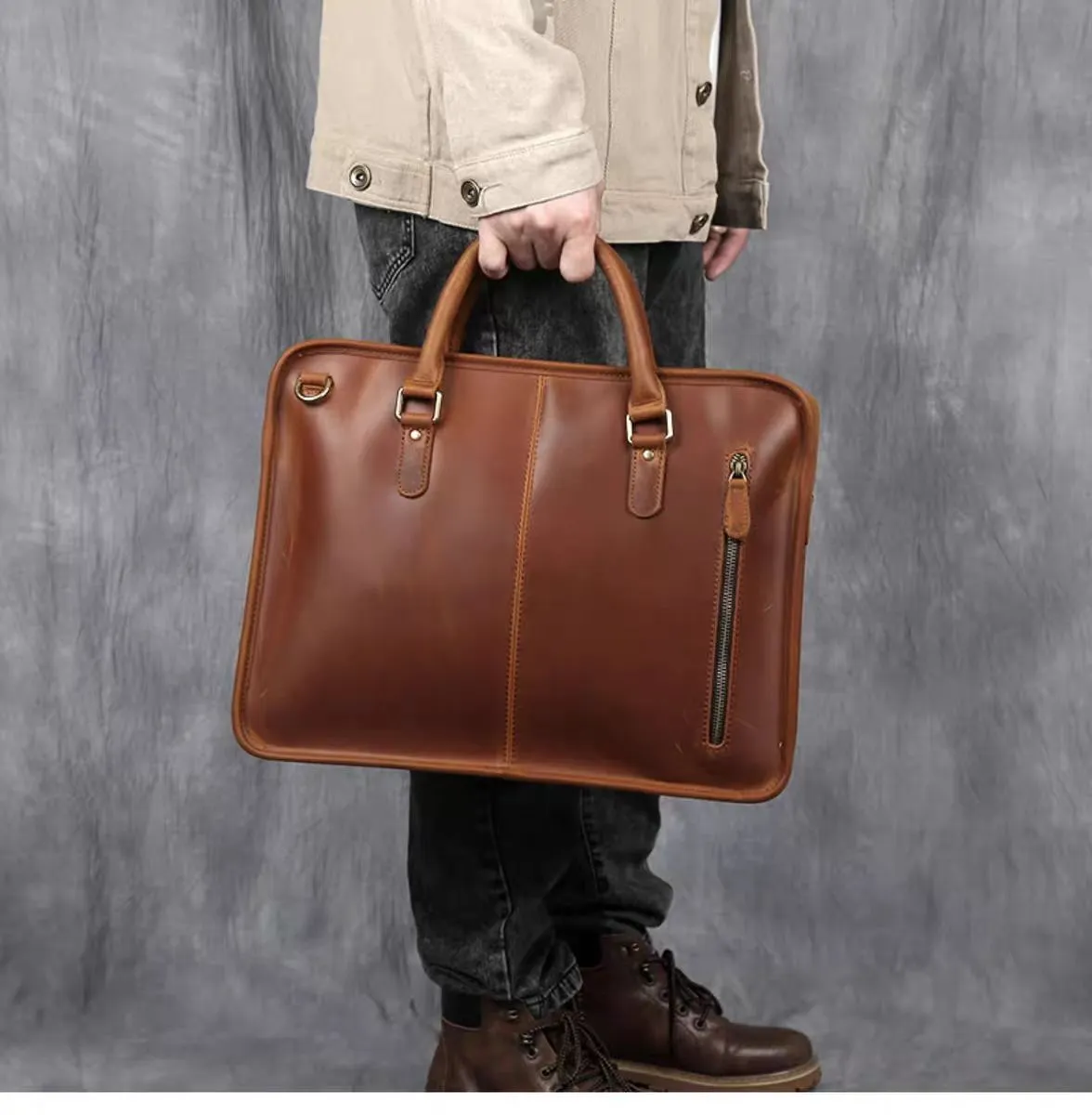 The Hemming Leather Laptop Bag | Vintage Leather Briefcase