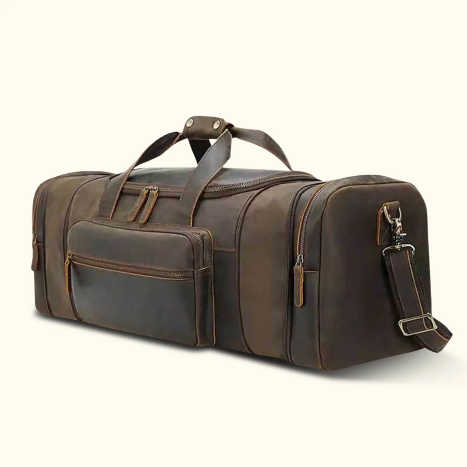 The Sabre Tooth – Men’s Vintage Leather Travel Duffle Bag