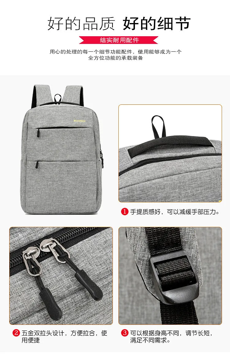 Three-piece men's large sports travel bag with nylon backpack