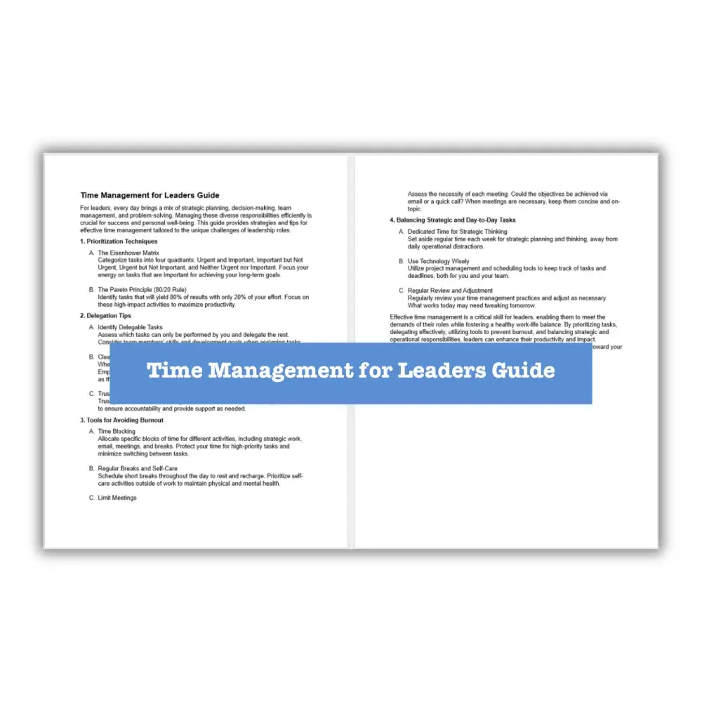 Top Notch Business Leader Guide   Templates