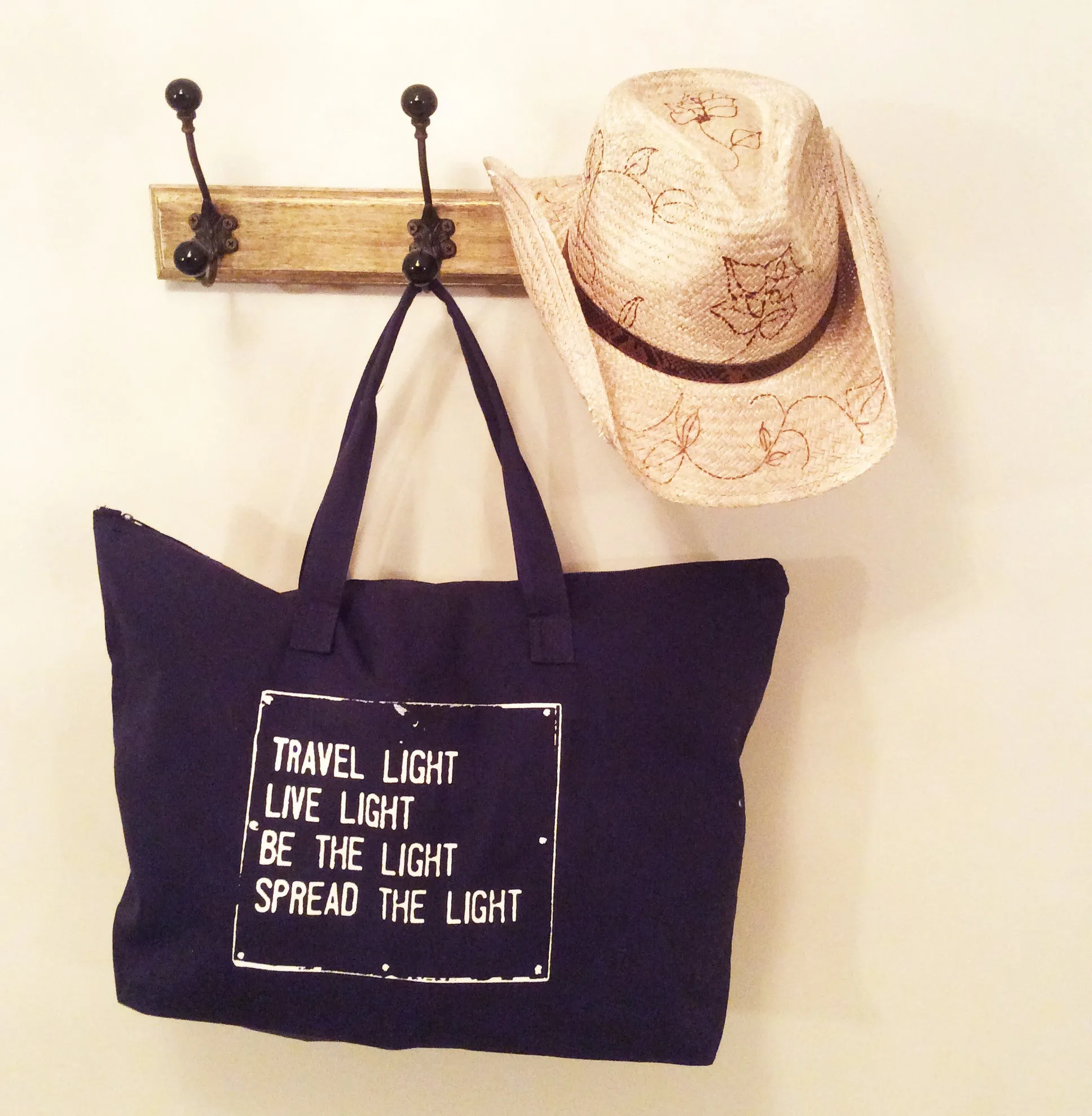 Travel Light...Spread The Light  - Navy Carry All Bag