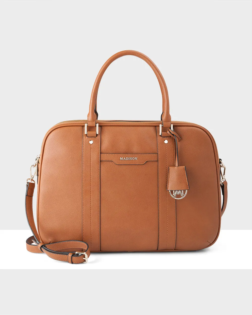 Trudi Double Zip Top Laptop Bag With Crossbody Strap