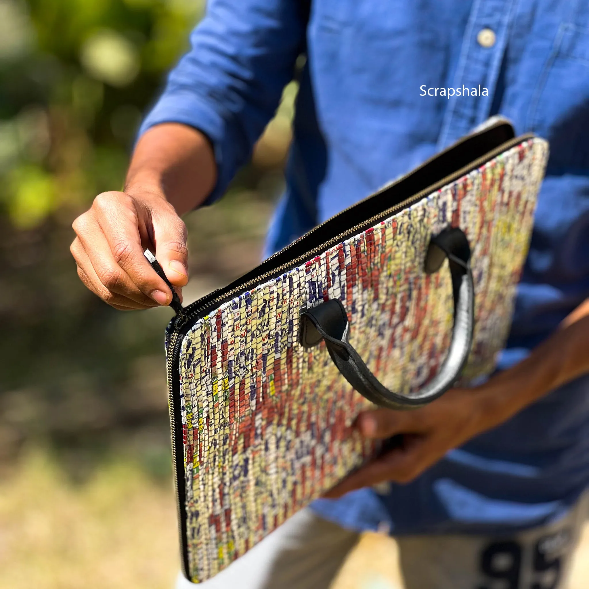 Upcycled Minimalist Water Resistant Laptop Sleeve Bag