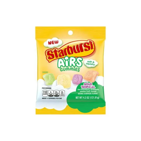 USA Starburst Air Gummies Sour Tropical Share Bag - 122g